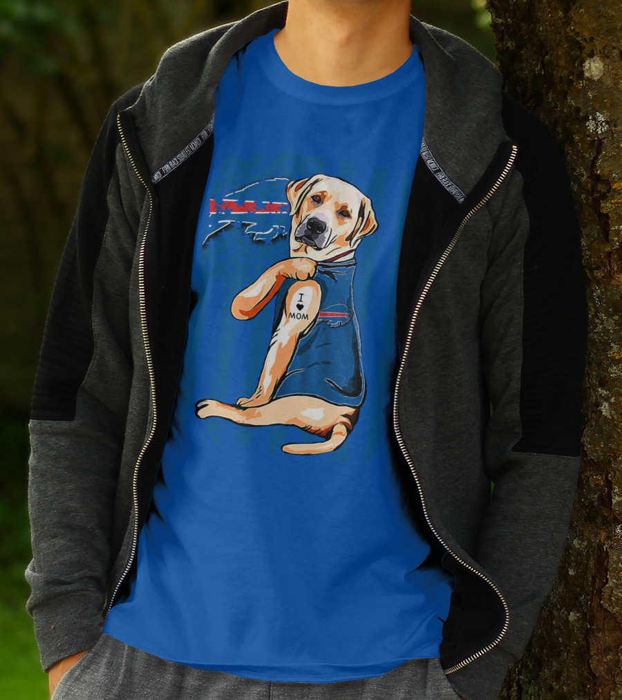 Labrador Retriever I Love Mom Buffalo Bills T-Shirt