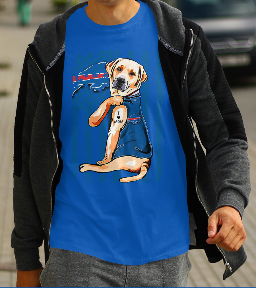 Labrador Retriever I Love Mom Buffalo Bills T-Shirt
