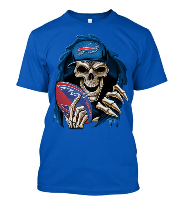 Buffalo Bills Skullbong Skeleton Football T-Shirt