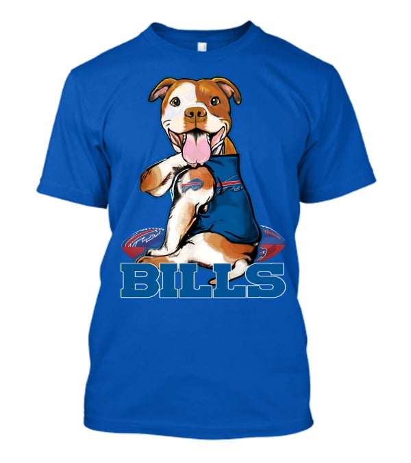 Buffalo Bills Pitbull With Footballs And Team T-Shirt
