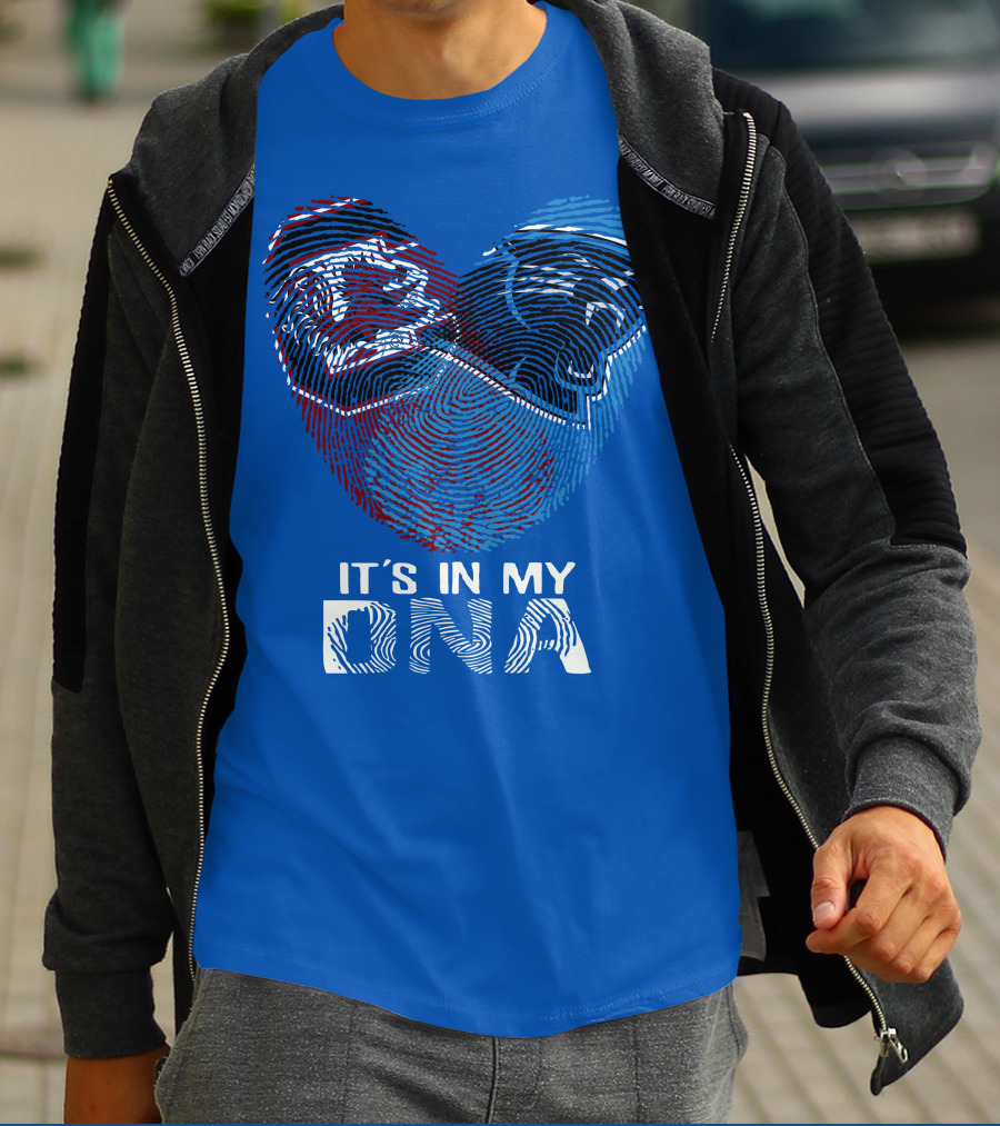 Carolina Panthers It's In My Dna Fingerprint Print T-Shirt