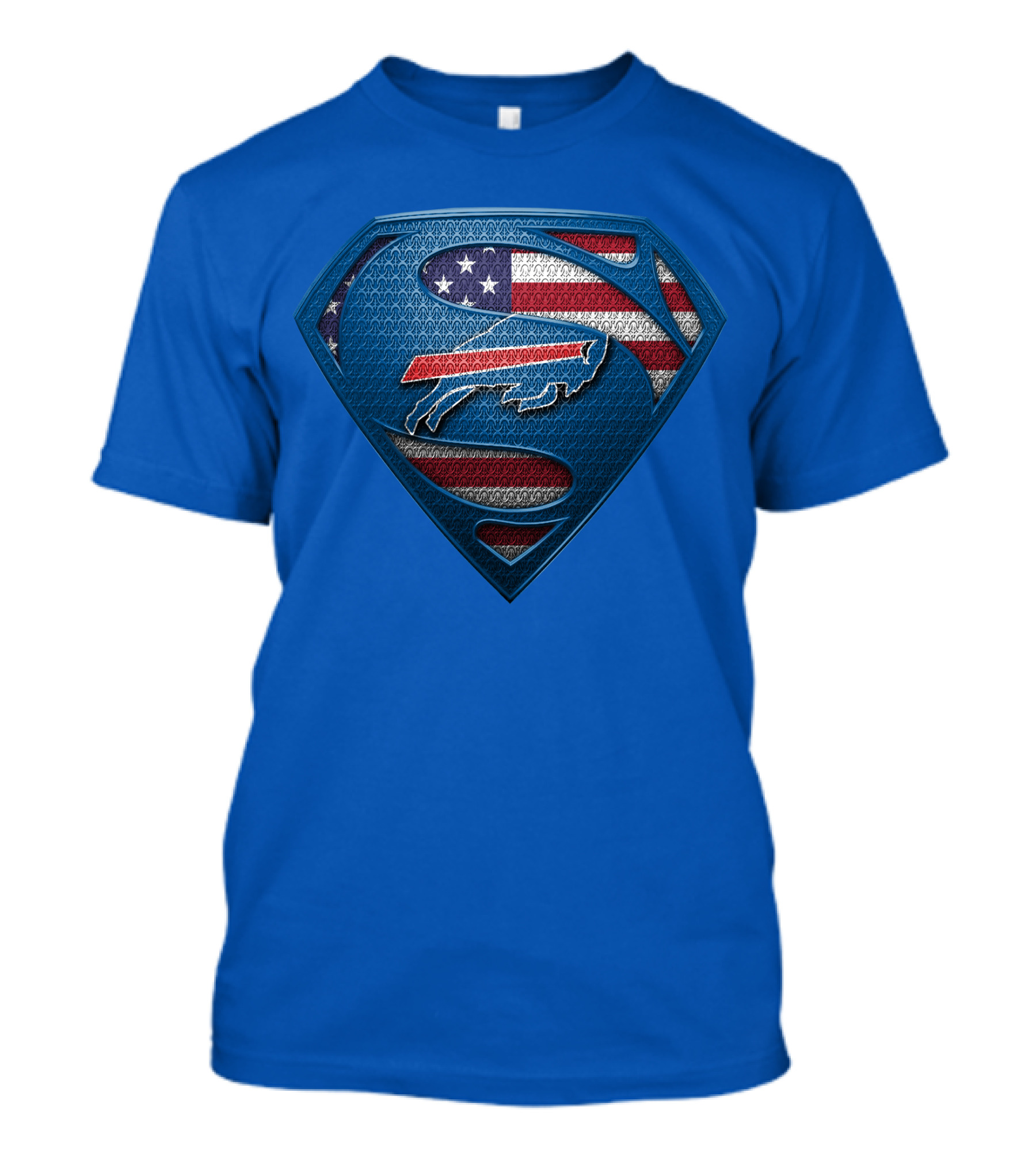 Spm Buffalo Bills Superman Shield American Flag T-Shirt