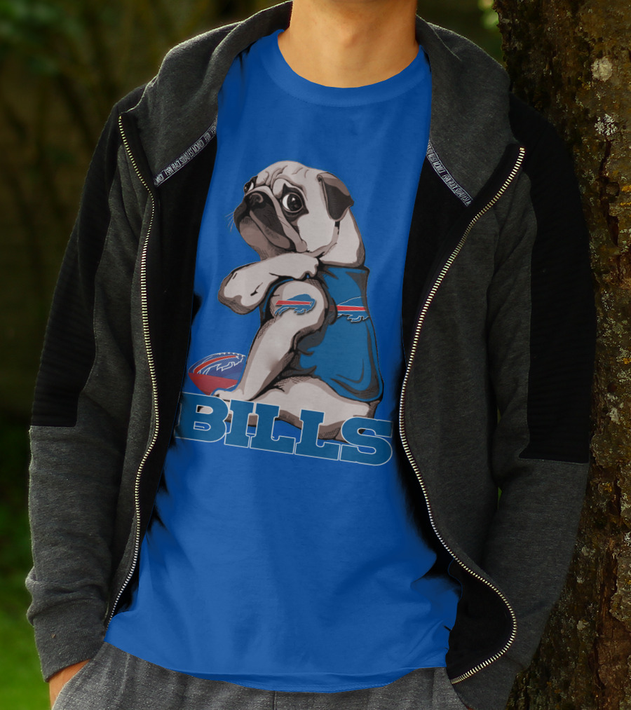 Pug Bills Football Team T-Shirt