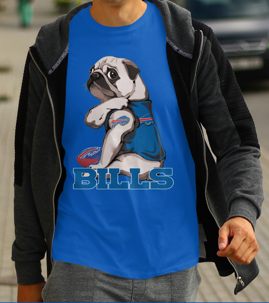 Pug Bills Football Team T-Shirt