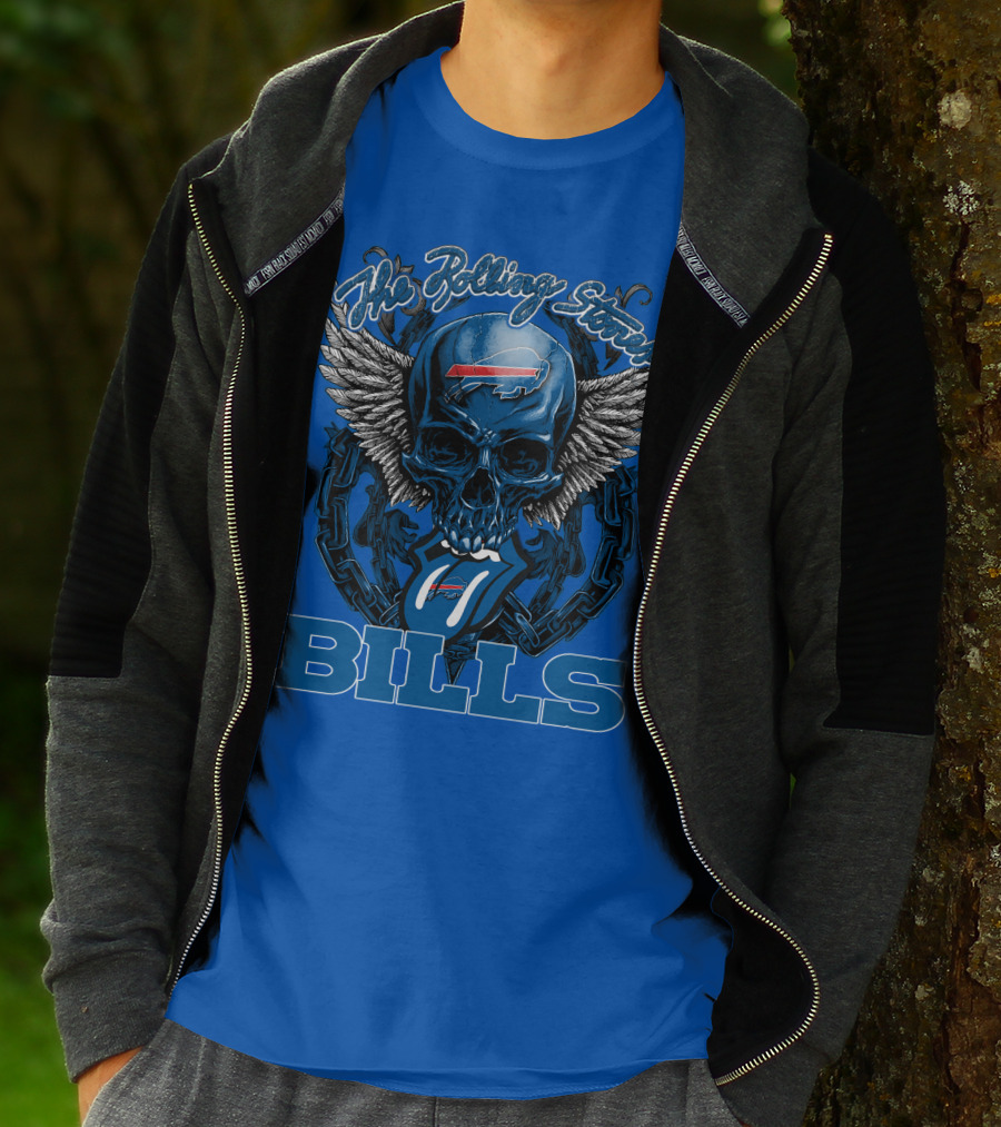 The Rolling Stones Bills Buffalo Wings And Skull Chain T-Shirt