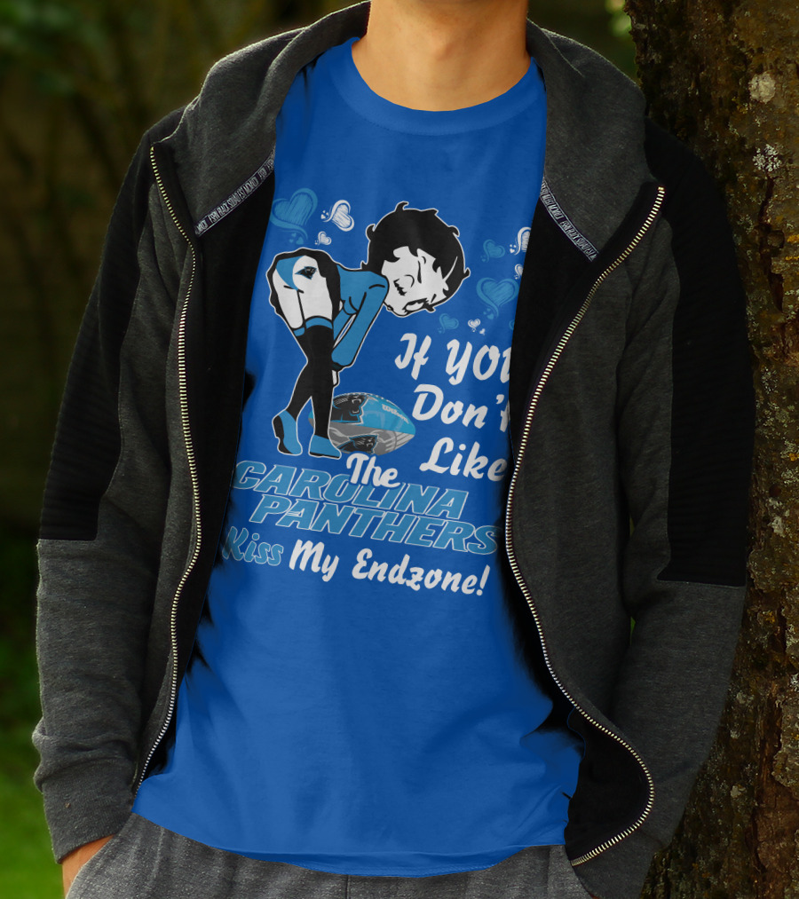 Betty Boop If You Don't Like The Carolina Panthers Kiss My Endzone T-Shirt