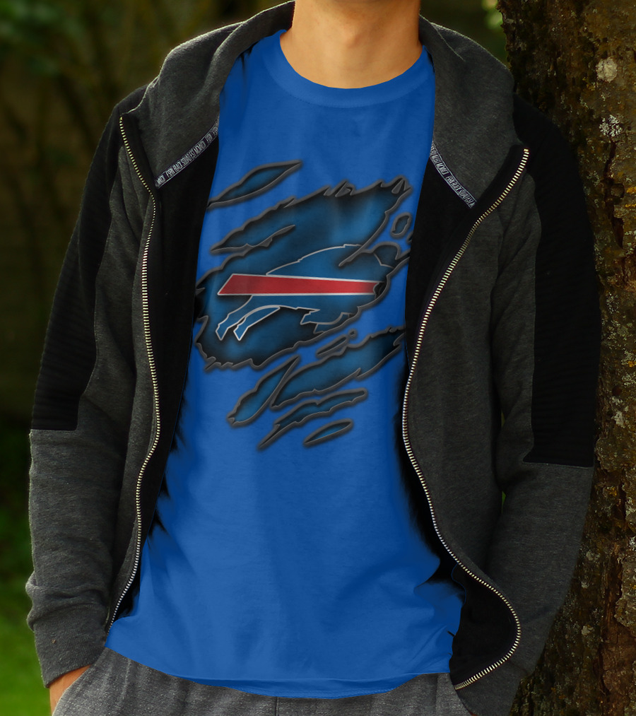 Torn Buffalo Bills Scratched T-Shirt