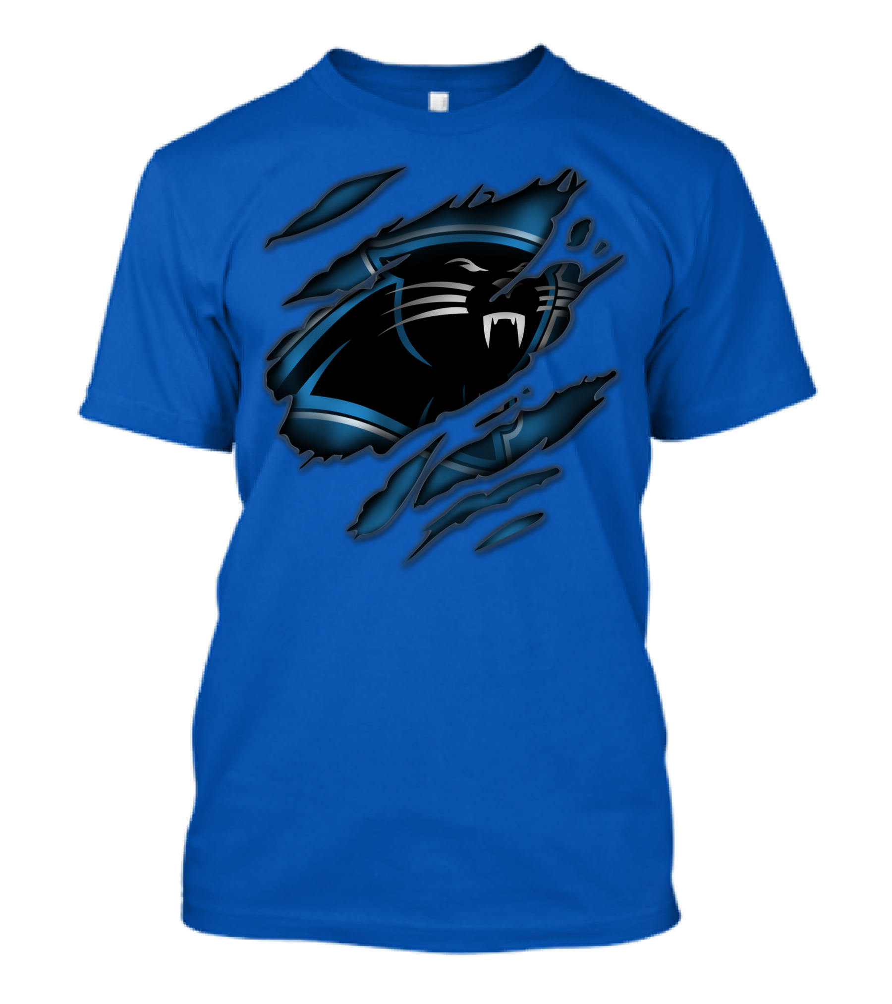 Carolina Panthers Logo Claw Marks Blue T-Shirt