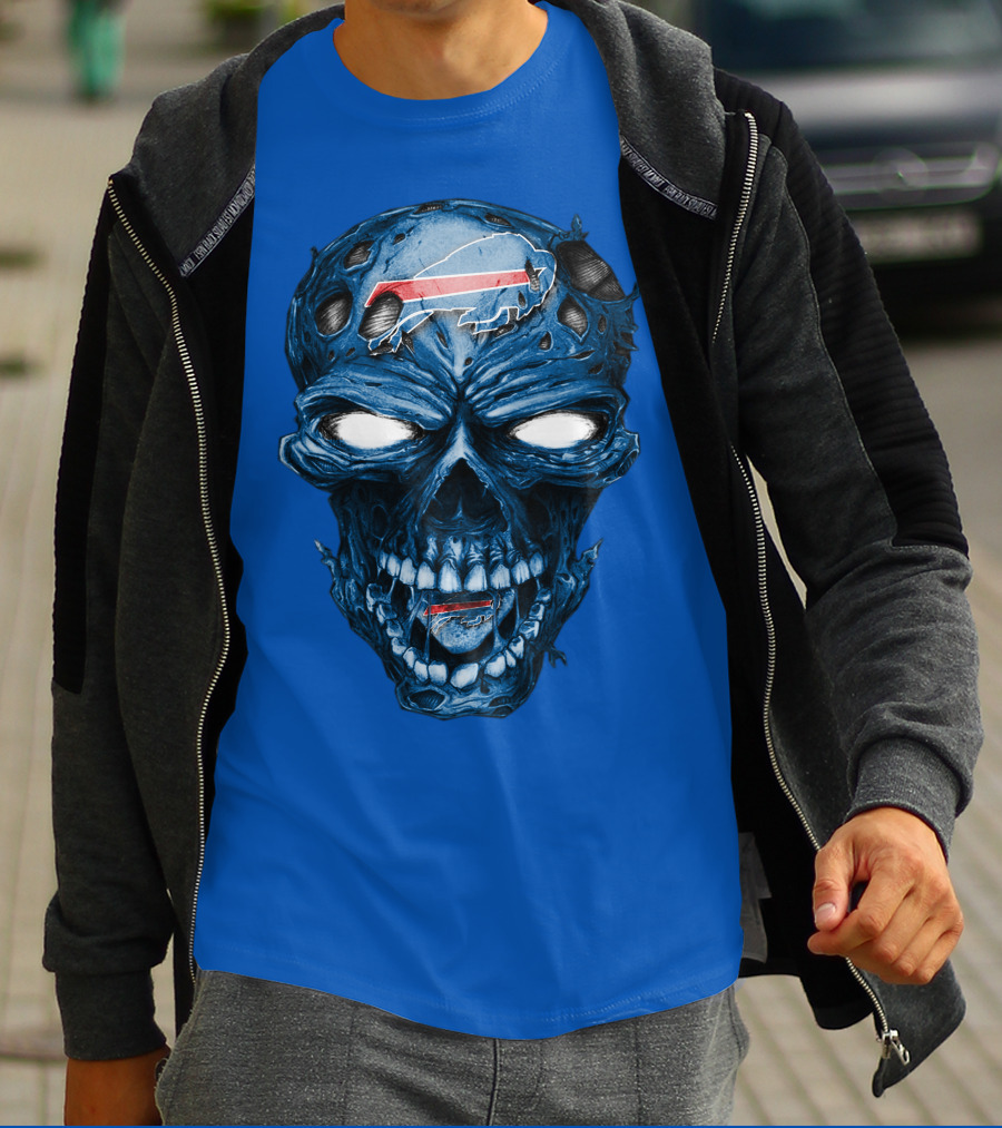 Buffalo Bills Skull Logo Horror T-Shirt