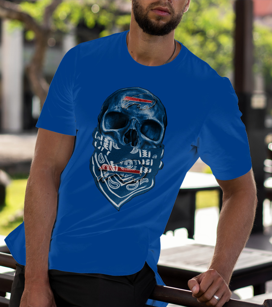 Buffalo Bills Skull With Bandana T-Shirt