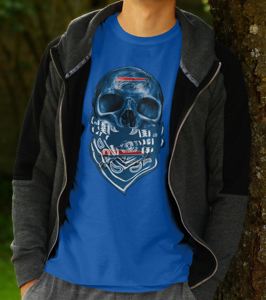 Buffalo Bills Skull With Bandana T-Shirt