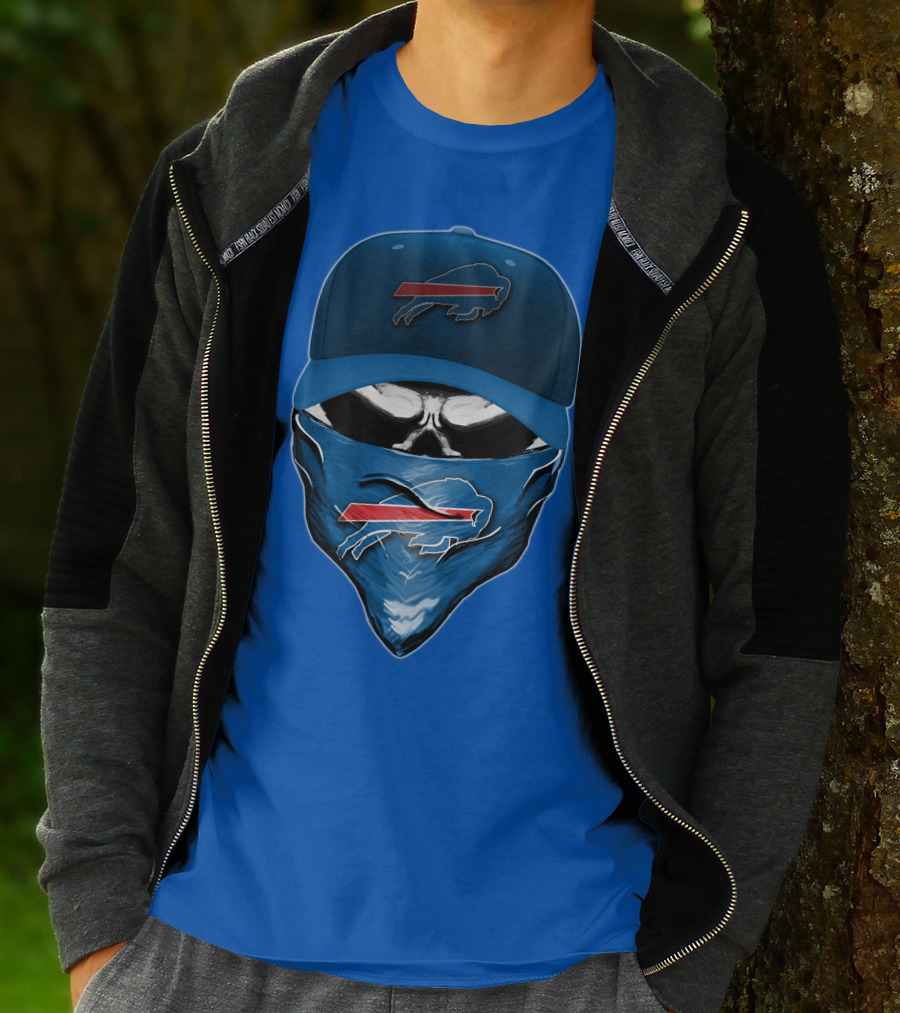 Skull V6 Buffalo Bills Mask And Cap With Team T-Shirt