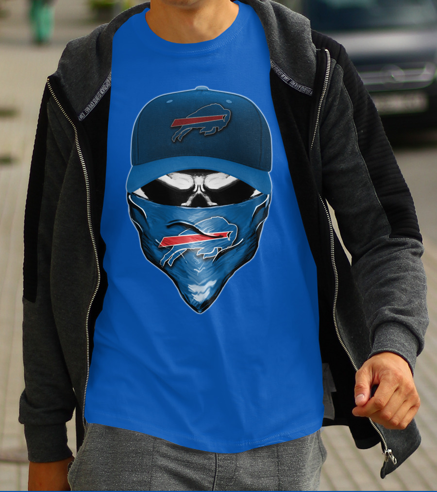 Skull V6 Buffalo Bills Mask And Cap With Team T-Shirt