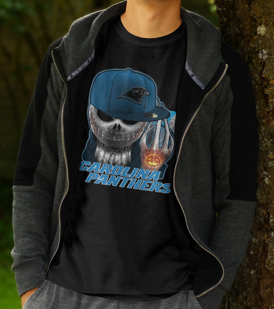 Carolina Panthers Jackskull Halloween Pumpkin T-Shirt