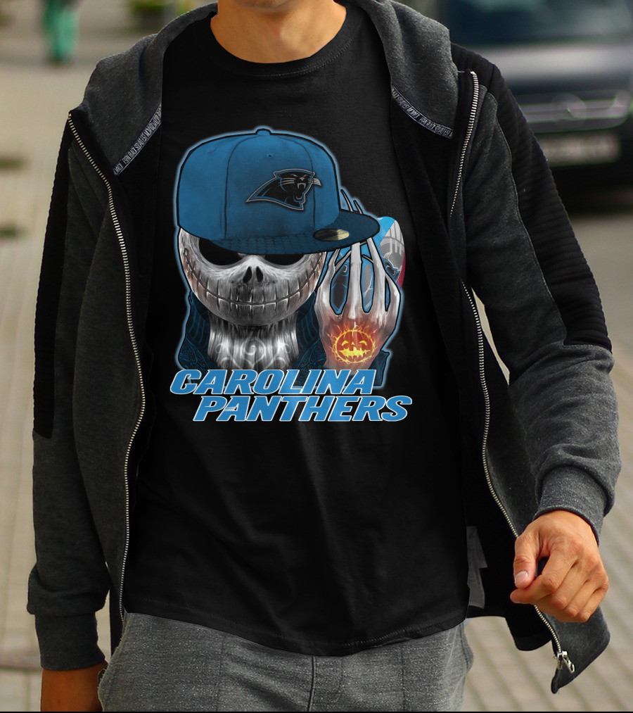 Carolina Panthers Jackskull Halloween Pumpkin T-Shirt