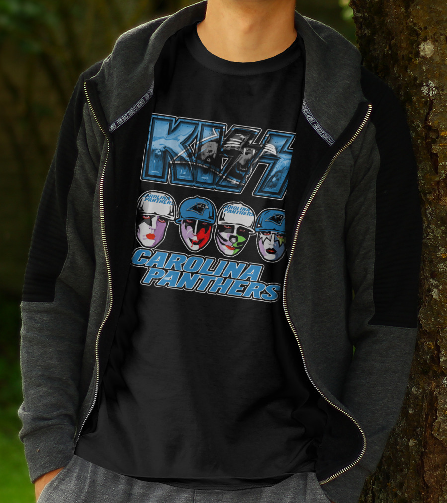 KISS Carolina Panthers Rock Band Face Paint Fan Merch T-Shirt