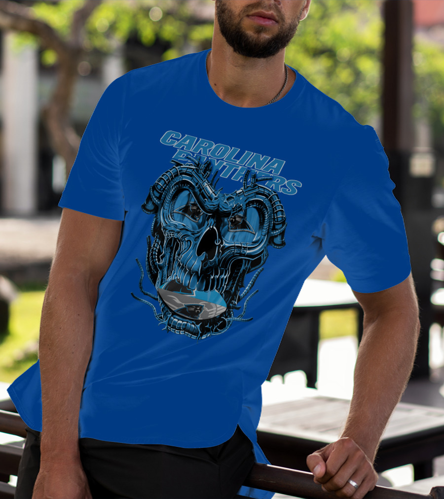 Carolina Panthers Dragonskull Helmet T-Shirt