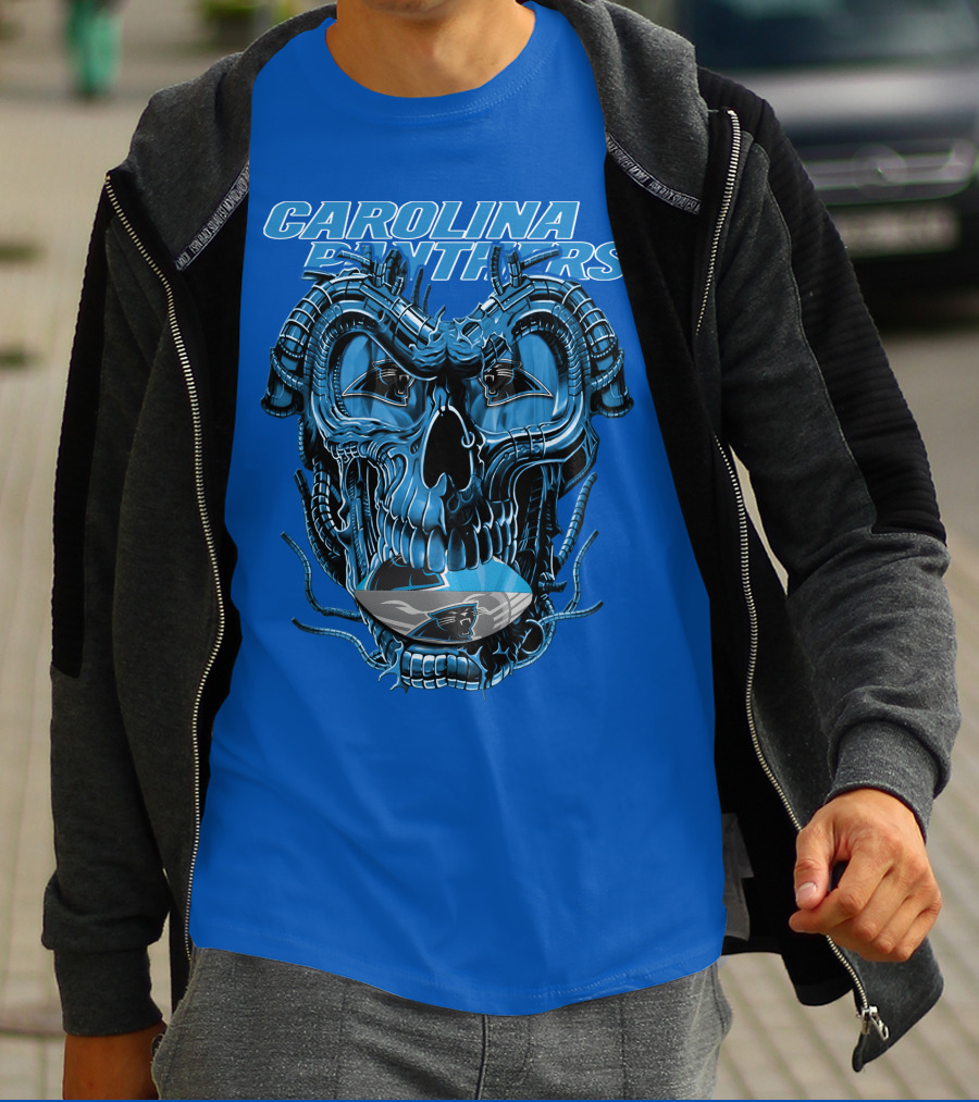 Carolina Panthers Dragonskull Helmet T-Shirt
