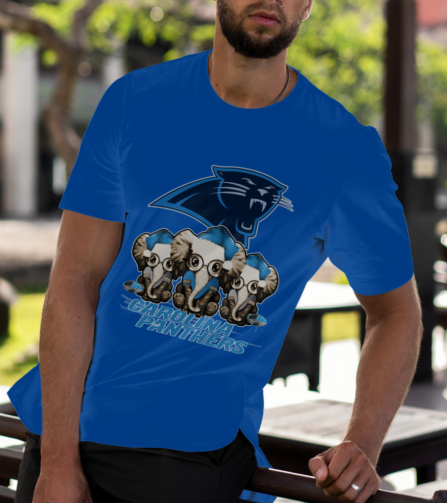 Carolina Panthers Xmas Elephants T-Shirt