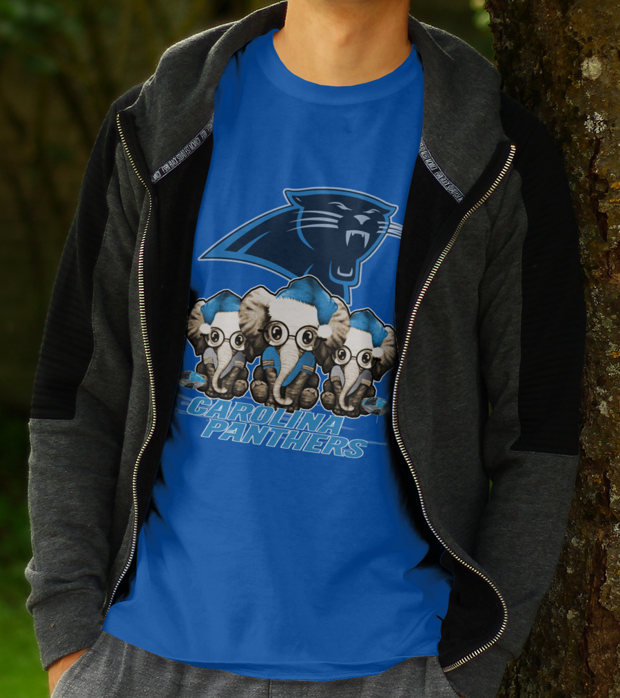Carolina Panthers Xmas Elephants T-Shirt