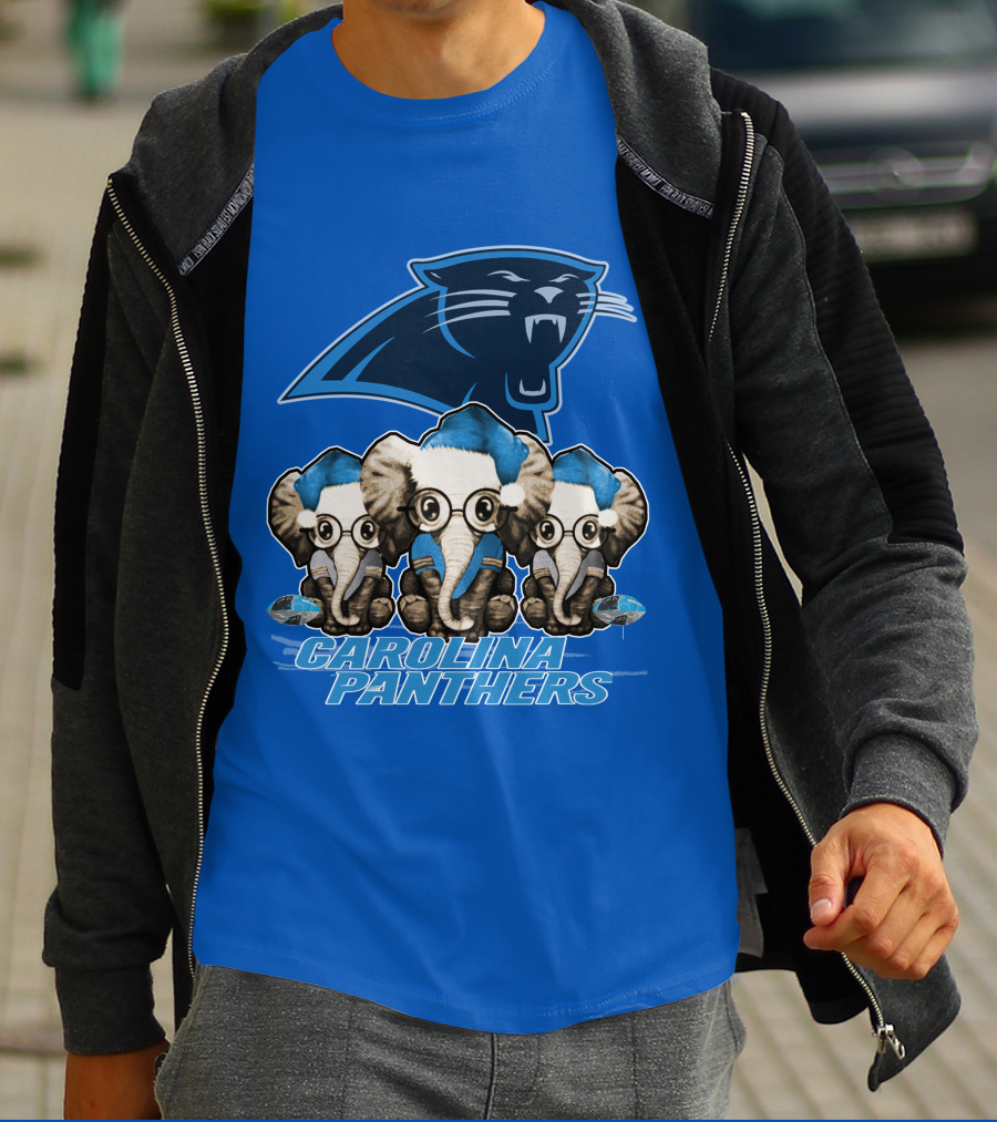 Carolina Panthers Xmas Elephants T-Shirt