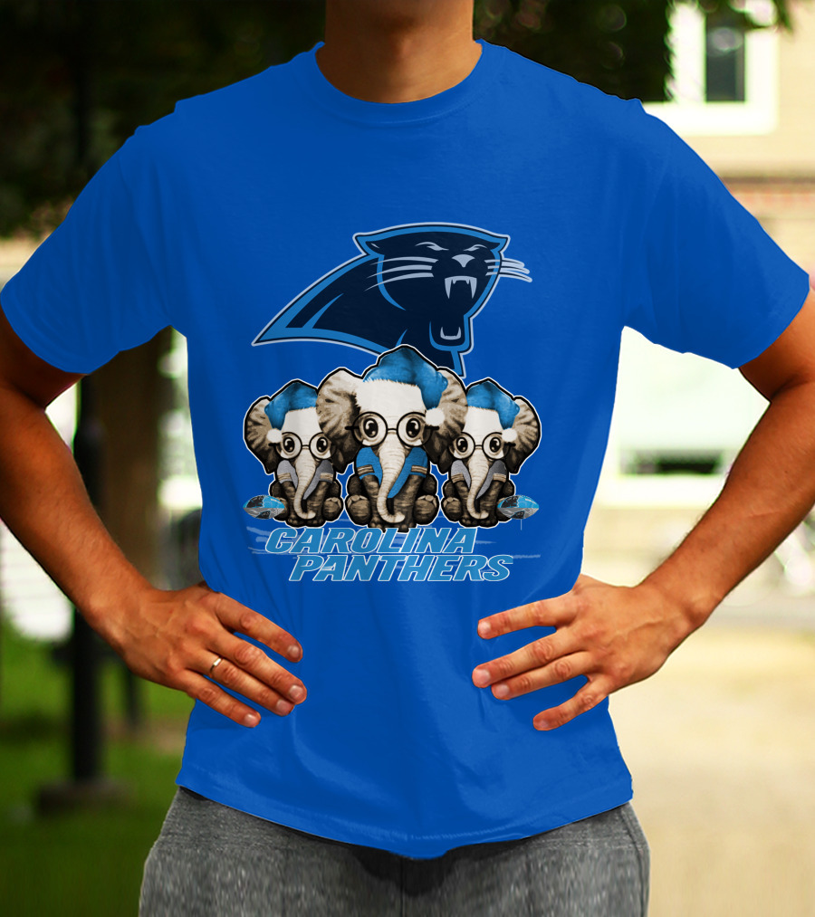 Carolina Panthers Xmas Elephants T-Shirt