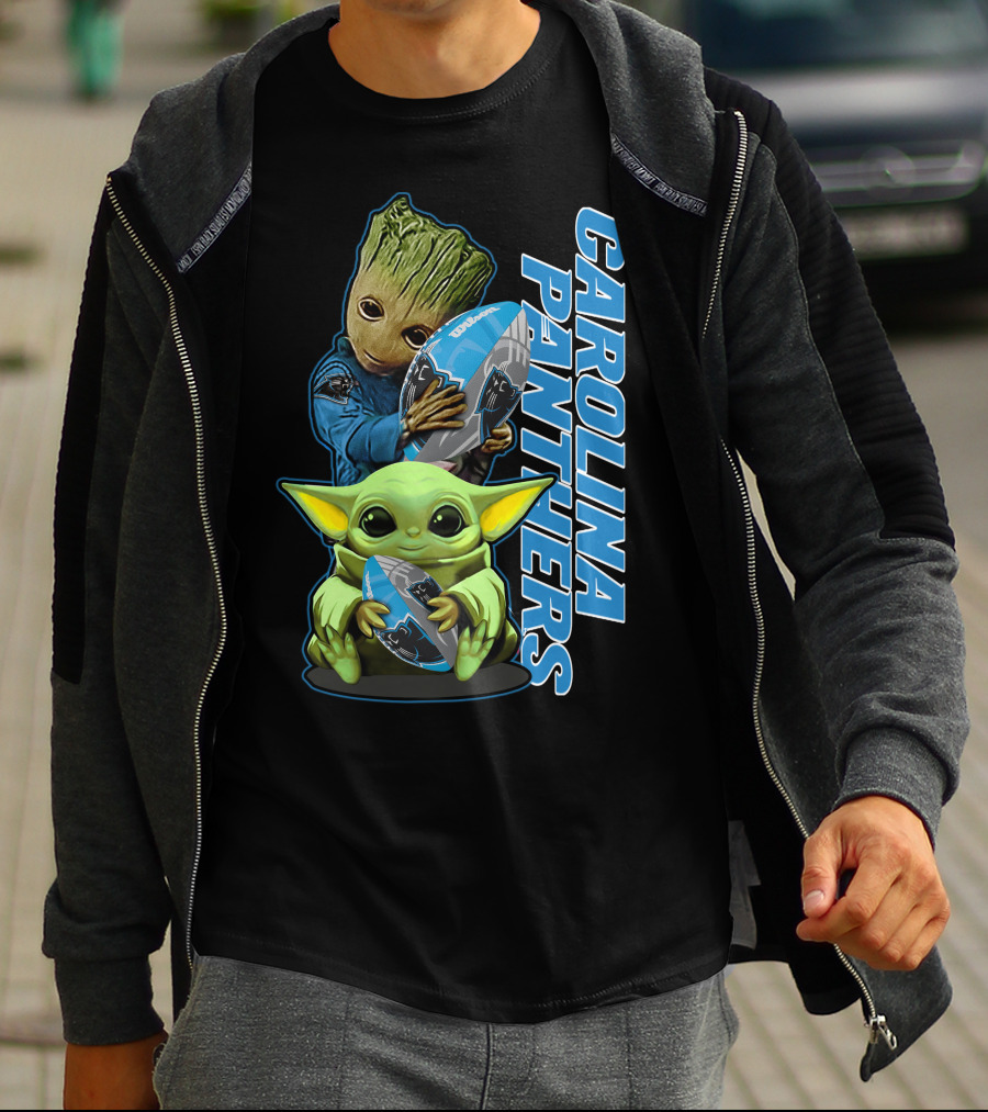 Grzd Carolina Panthers Groot Baby Alien Football T-Shirt