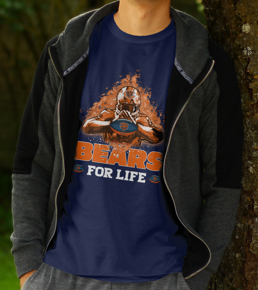 BEARS FOR LIFE CHICAGO BEARS FOOTBALL FLAMES T-Shirt