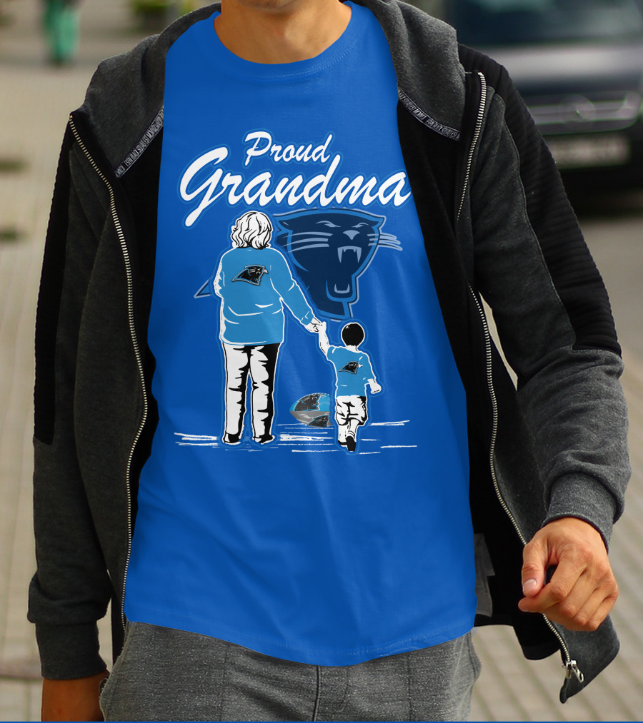Proud Grandma Carolina Panthers Football Family Connections T-Shirt