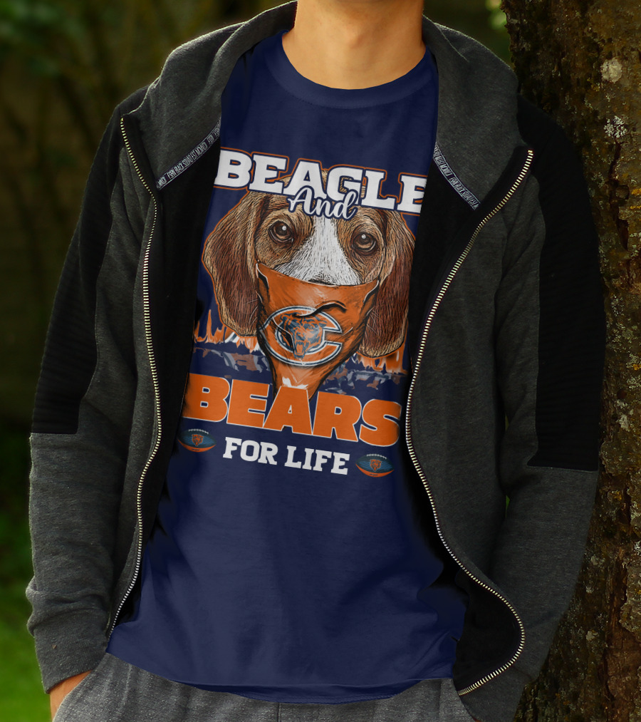 BEAGLE AND BEARS FOR LIFE CHICAGO BEARS T-Shirt