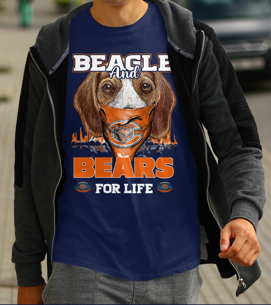 BEAGLE AND BEARS FOR LIFE CHICAGO BEARS T-Shirt