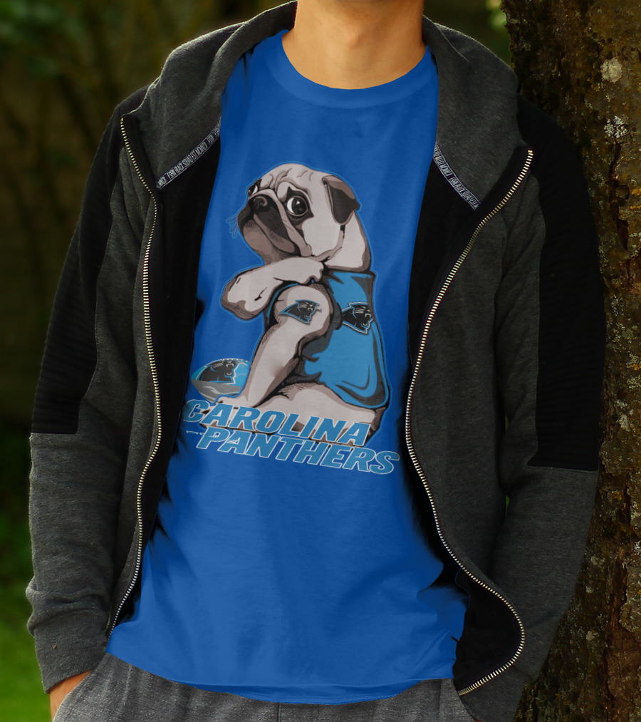 CAROLINA PANTHERS PUG WITH TEAM T-Shirt