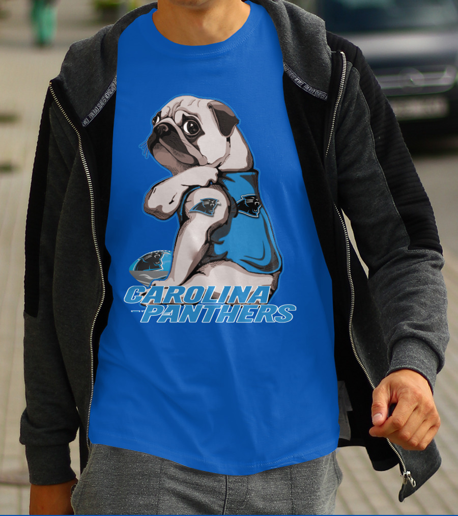 CAROLINA PANTHERS PUG WITH TEAM T-Shirt