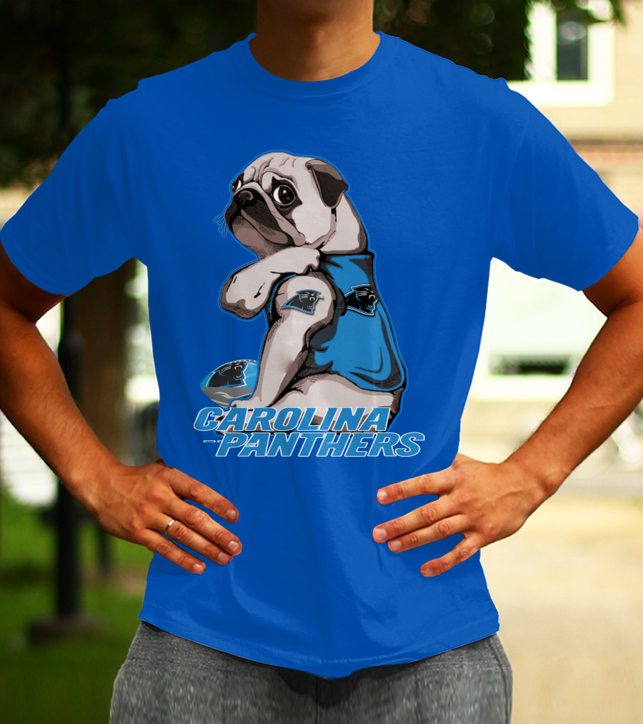 CAROLINA PANTHERS PUG WITH TEAM T-Shirt