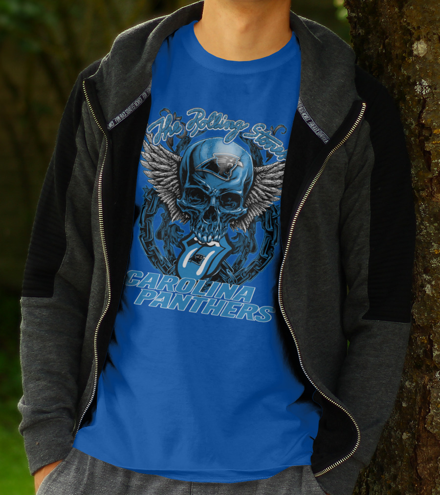 The Rolling Stones Carolina Panthers Skull Wing T-Shirt