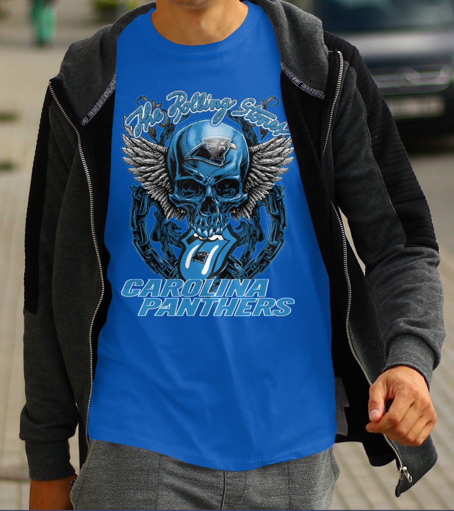 The Rolling Stones Carolina Panthers Skull Wing T-Shirt
