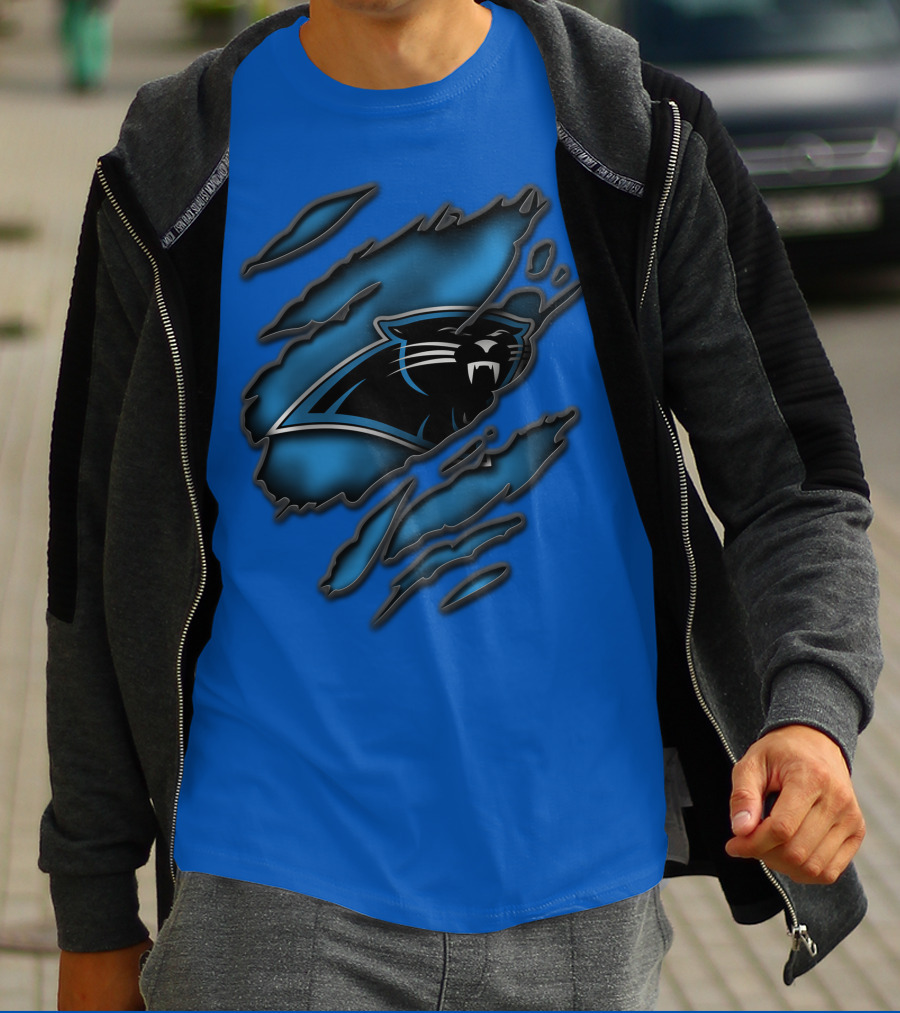 Torn Carolina Panthers Claw Mark T-Shirt