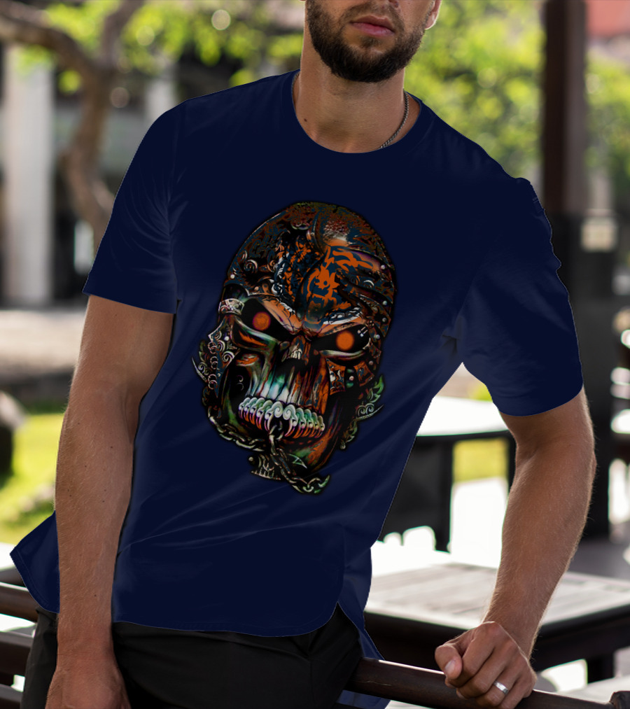 Chicago Bears Fiery Skull T-Shirt