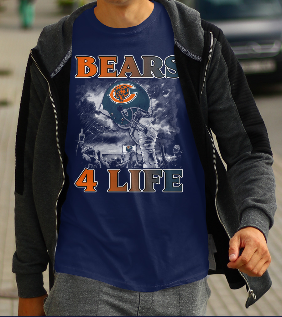 Bears 4 Life Chicago Bears Helmet Celebration T-Shirt