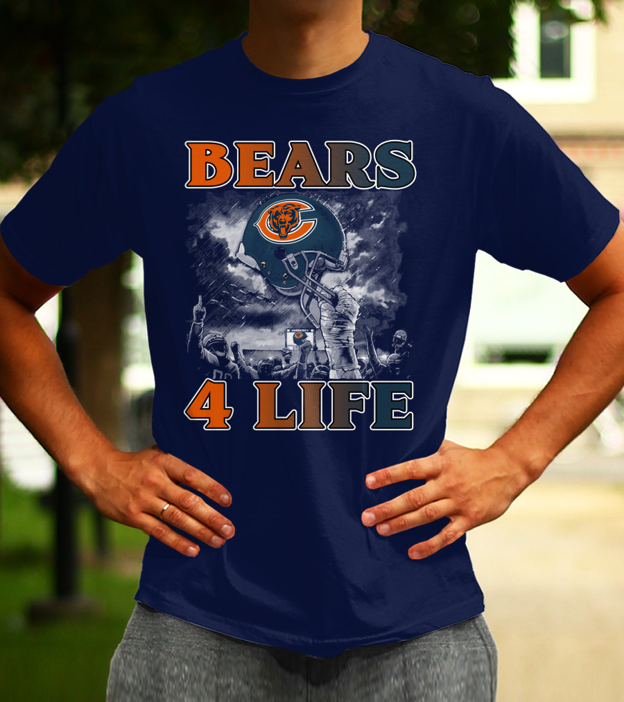Bears 4 Life Chicago Bears Helmet Celebration T-Shirt
