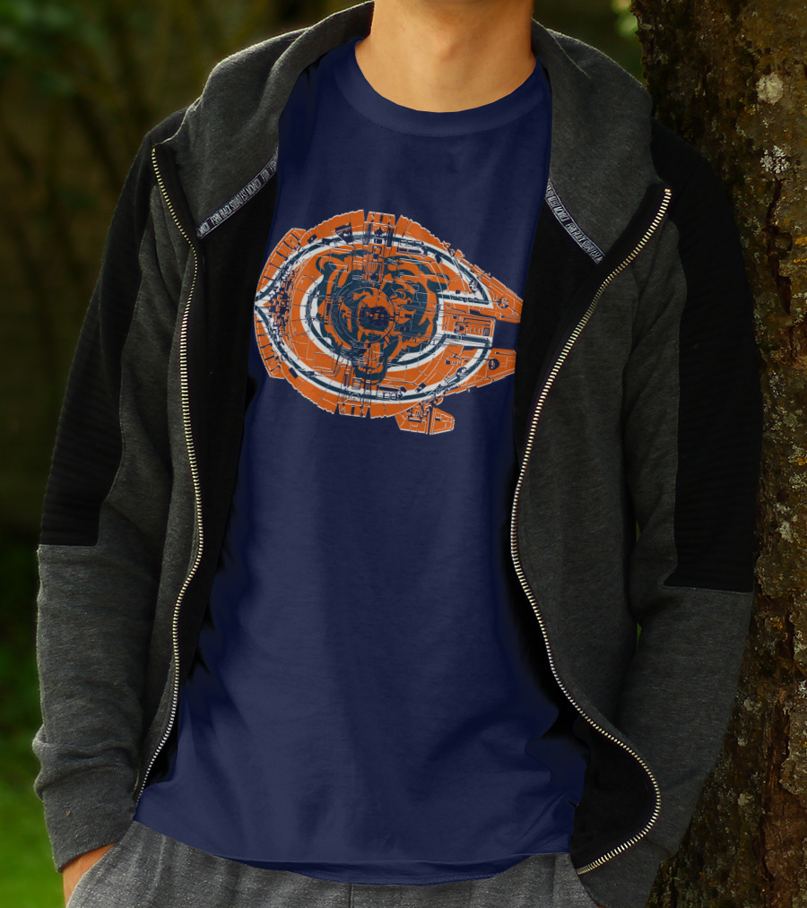 Chicago Bears Millennium Falcon Crossover T-Shirt