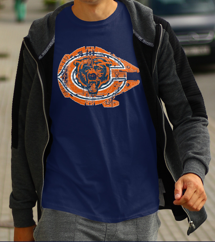 Chicago Bears Millennium Falcon Crossover T-Shirt