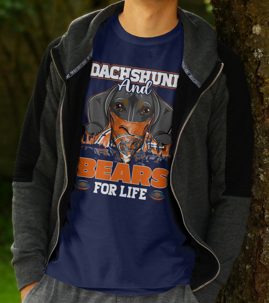 Dachshund And Chicago Bears For Life T-Shirt