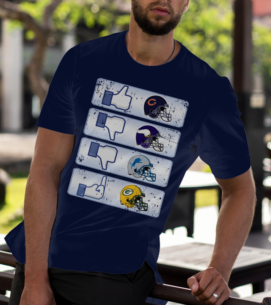 Chicago Bears Thumbs Up Rivalry Vikings Lions Packers T-Shirt