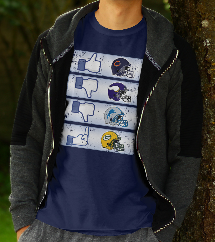 Chicago Bears Thumbs Up Rivalry Vikings Lions Packers T-Shirt