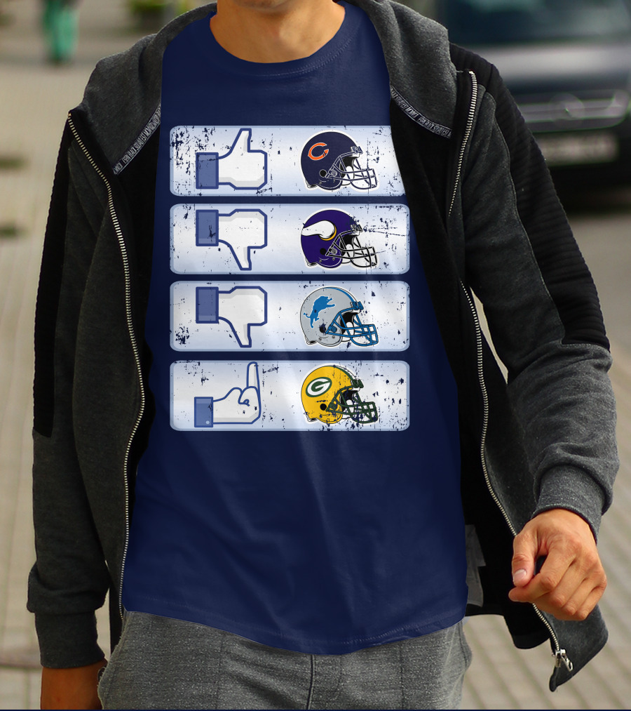 Chicago Bears Thumbs Up Rivalry Vikings Lions Packers T-Shirt