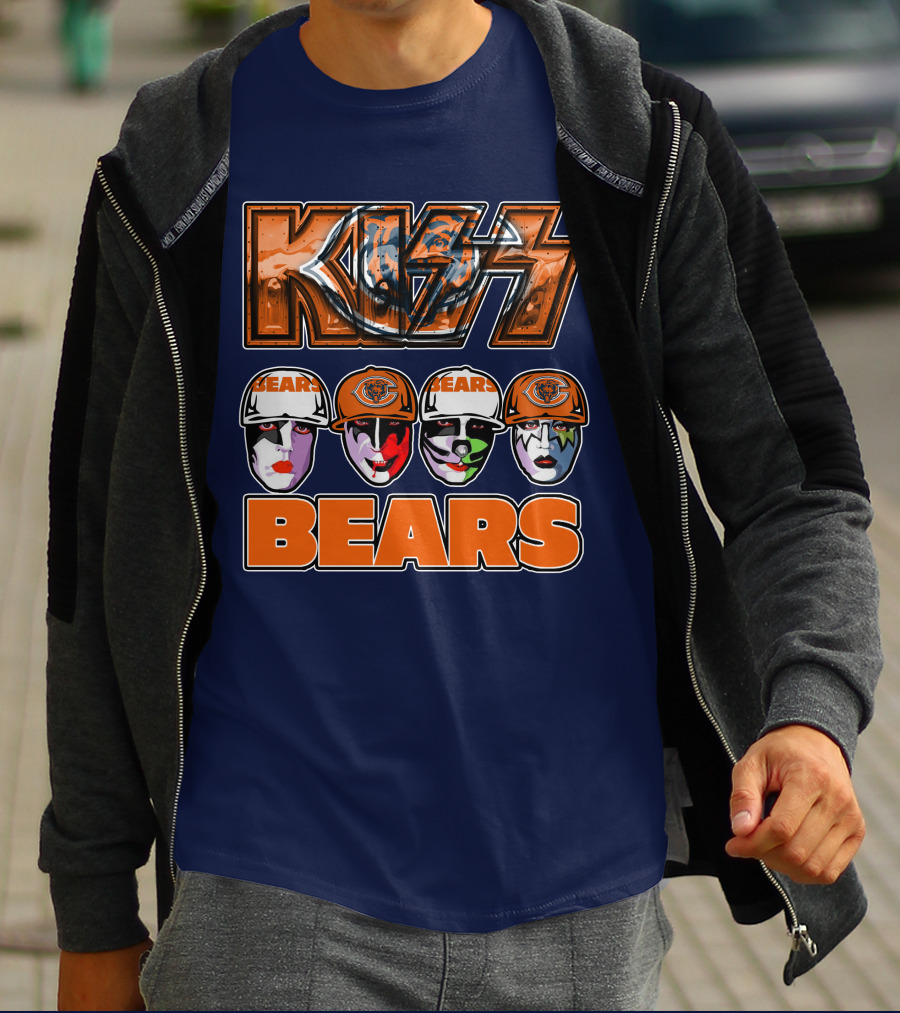 KISS Chicago Bears Facepaint Helmet T-Shirt