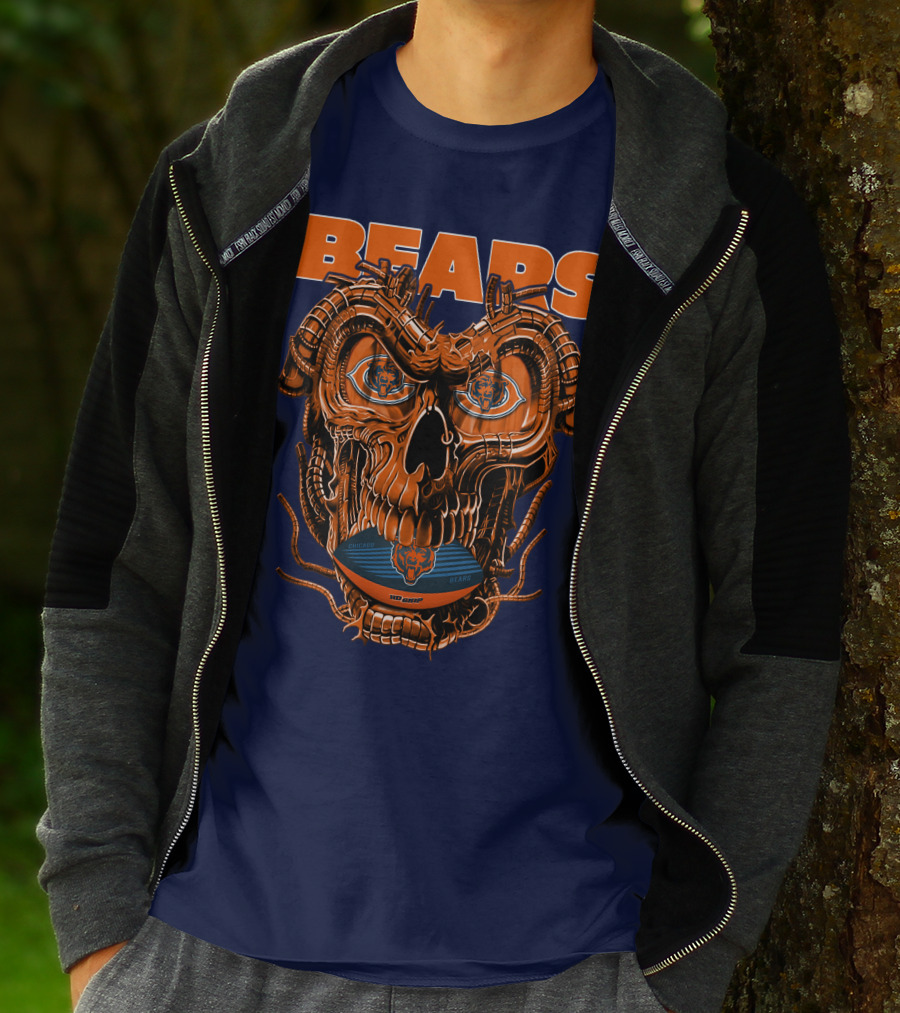 BEARS Dragonskull Football CHICAGO T-Shirt