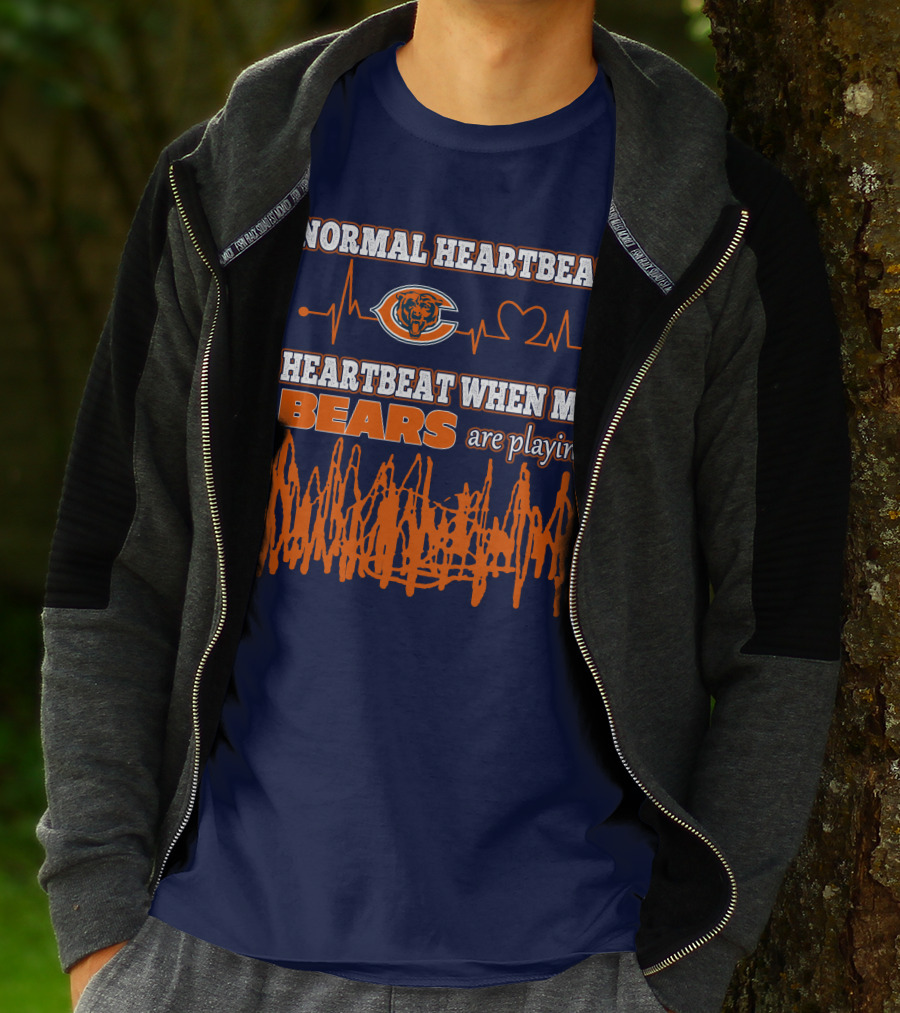 Normal Heartbeat Chicago Bears Heartbeat When My Bears Are Playing T-Shirt