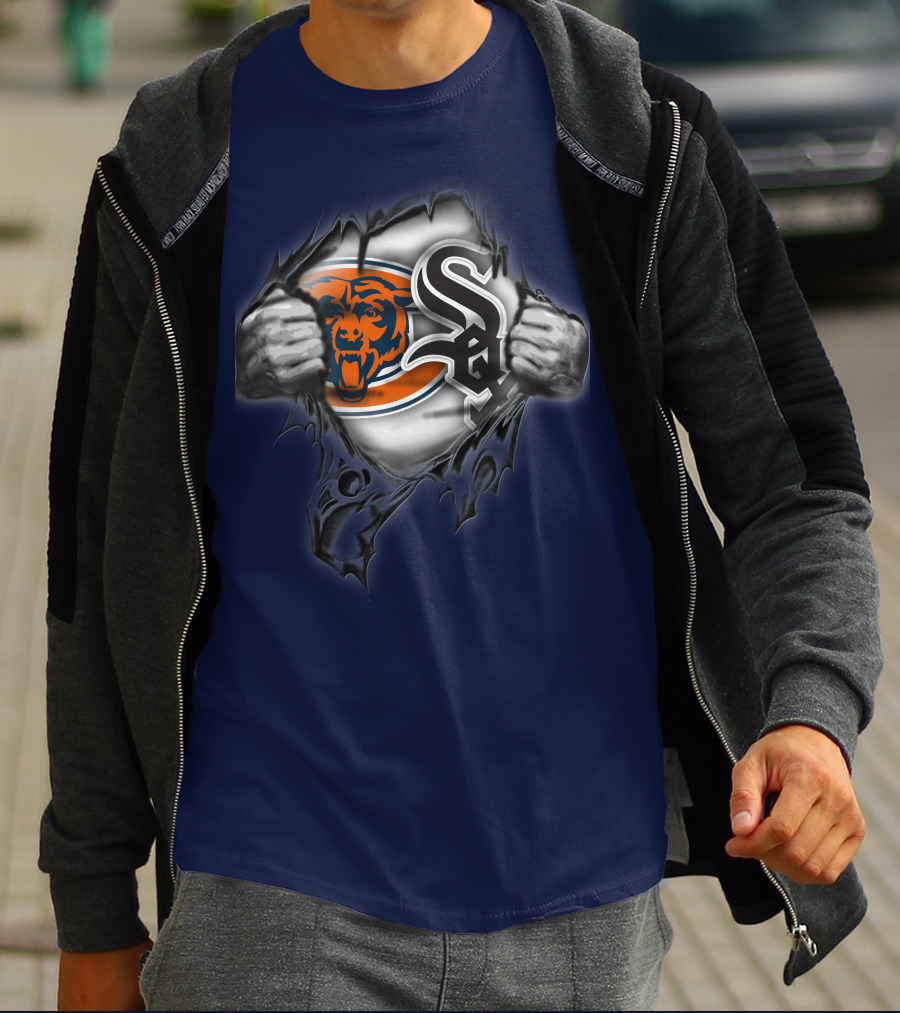 Chicago Bears White Sox Fan Crossover 63 T-Shirt